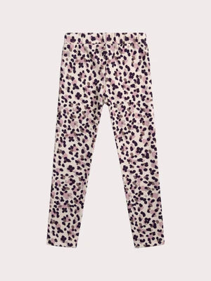 Cream Floral Print Fleece Lined Leggings