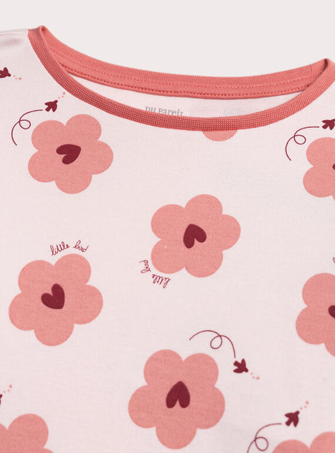 Pink Floral Print Cotton Pyjamas