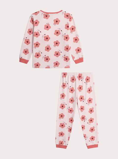 Pink Floral Print Cotton Pyjamas