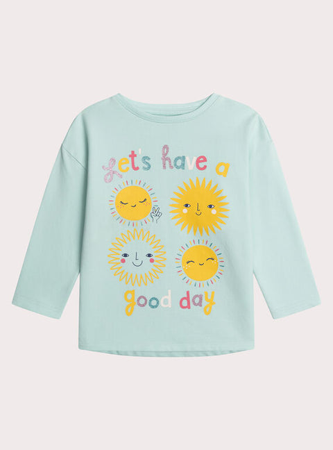 Turquoise Sun Print Cotton Pyjamas