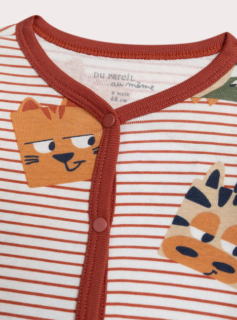Cream Animal Animation Cotton Sleepsuit