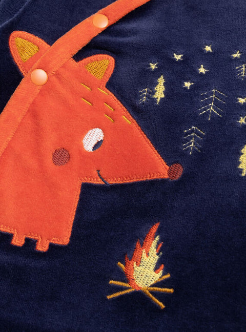 Navy Fox Animation Velour Pyjamas