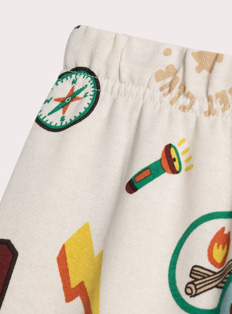 Beige Camping Animation Cotton Pyjamas