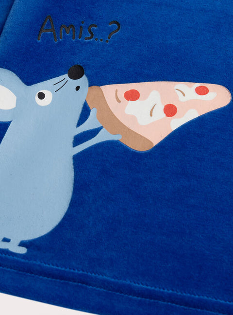 Navy Dinosaur Animation Velour Pyjamas