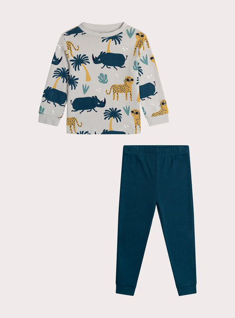 Green Safari Print Cotton Pyjamas