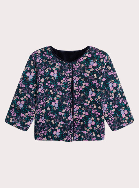 Reversible Navy Faux Fur Jacket