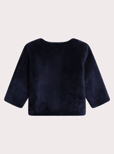 Reversible Navy Faux Fur Jacket