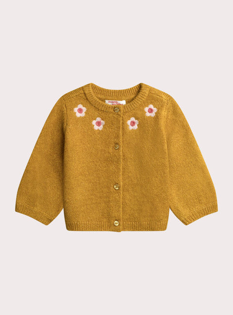 Yellow Embroidered Cardigan