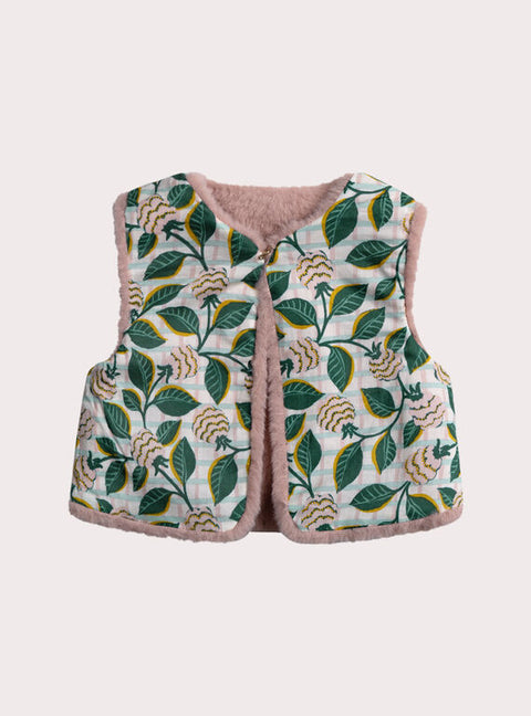 Reversible Pink Faux Fur Gilet