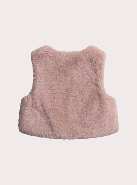 Reversible Pink Faux Fur Gilet