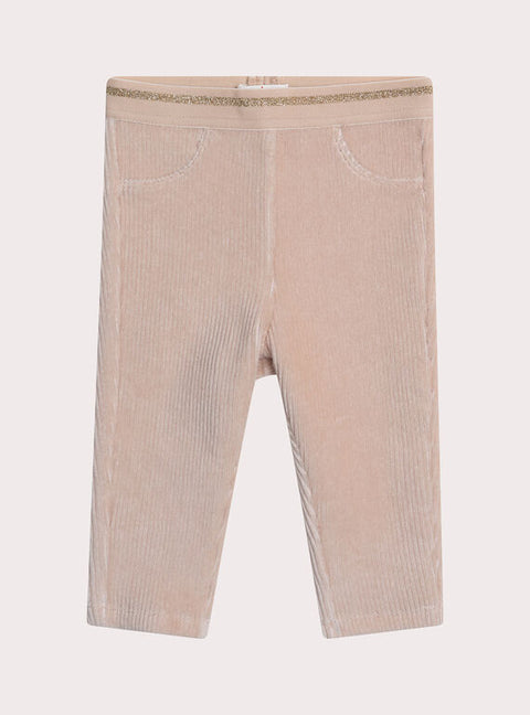 Beige Velour Leggings