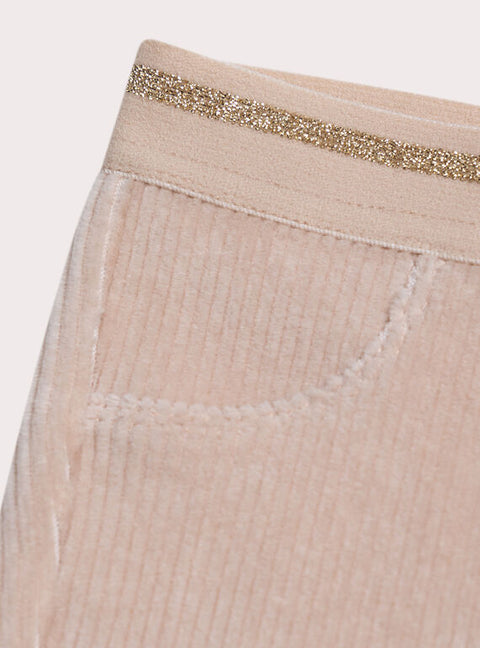 Beige Velour Leggings