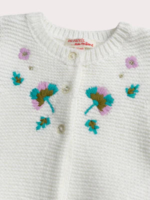 Cream Floral Embroidered Gilet