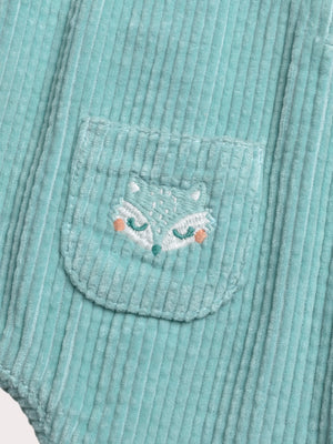 Lined Turquoise Corduroy Dungarees