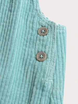 Lined Turquoise Corduroy Dungarees