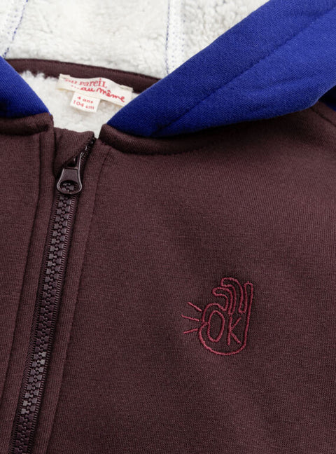 Burgundy Cotton Fleece Hoodie