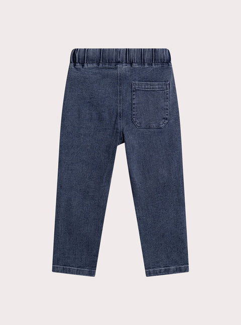 Blue Denim Jeans With Patch Detail