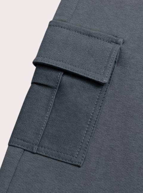 Grey Jersey Cotton Cargo Trousers