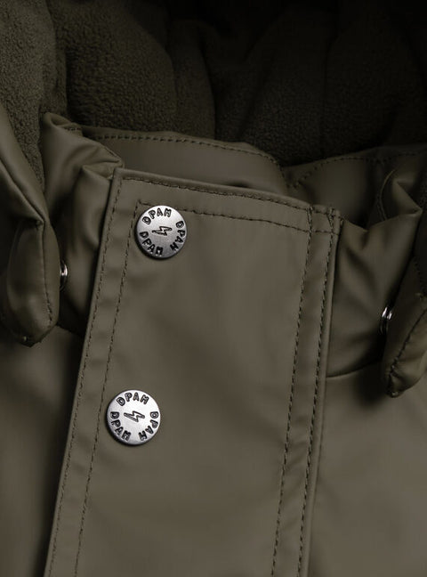 Lined Green Hooded Raincoat