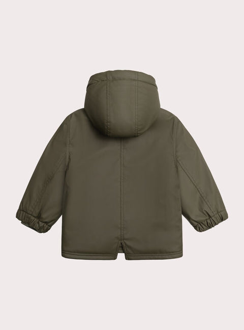Lined Green Hooded Raincoat