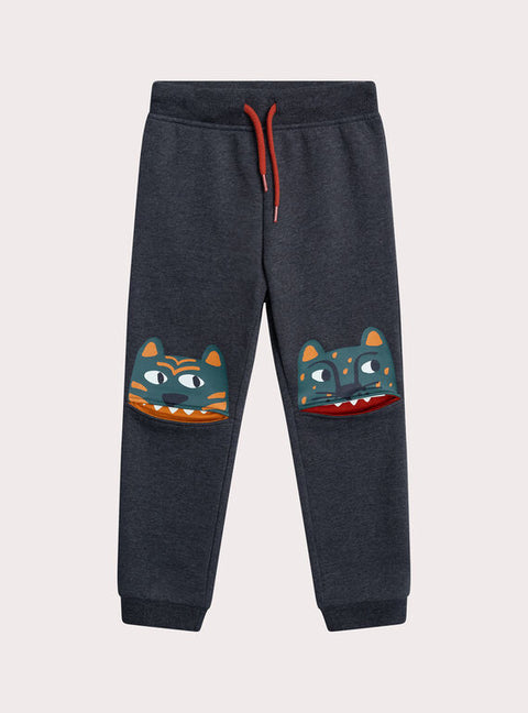 Grey Cotton Fleece Joggers