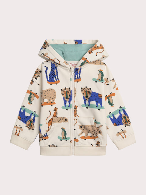 Animal Print Cotton Fleece Hoodie