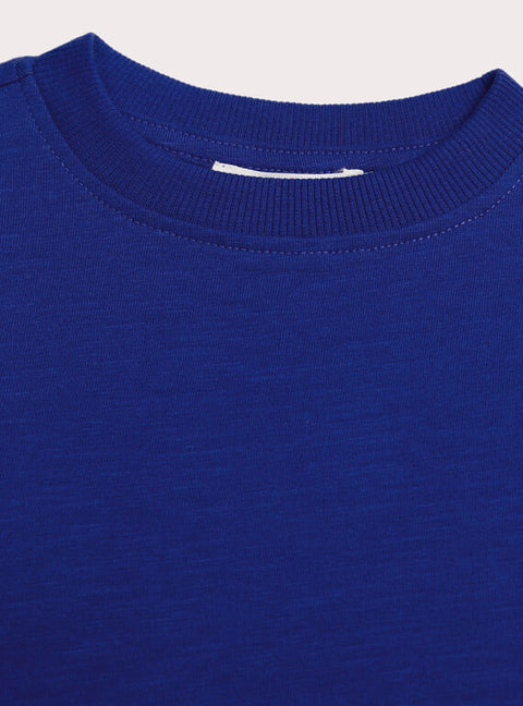 Blue Long Sleeve Cotton T-shirt