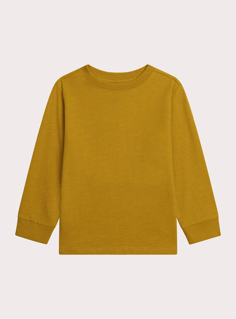 Yellow Long Sleeve Cotton T-shirt