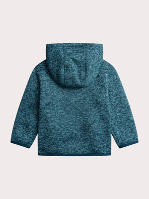 Blue Cotton Fleece Lined Zipped Hoodie