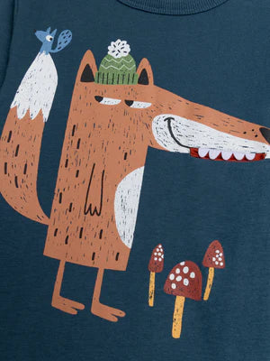 Blue Fox Animation Cotton T-shirt
