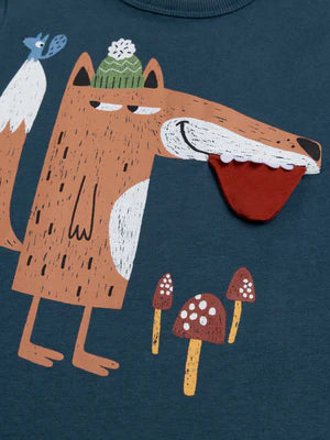 Blue Fox Animation Cotton T-shirt