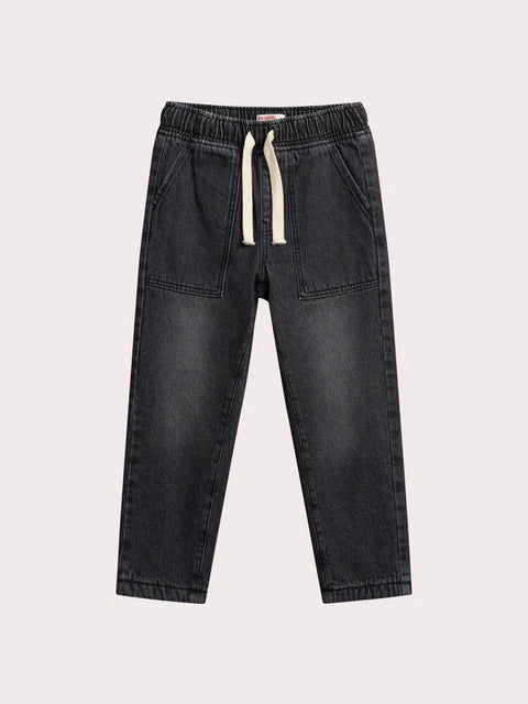 Grey Micropolar Lined Denim Jeans