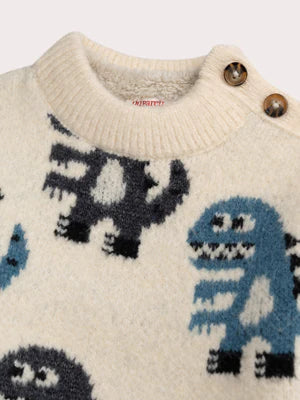 Beige Monster Pattern Jumper