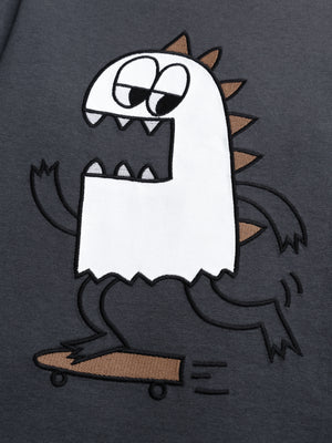 Grey Monster Animation Cotton T-shirt