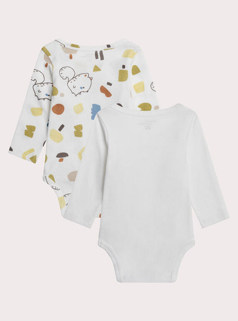 Newborn White 2 Pack Cotton Bodysuits