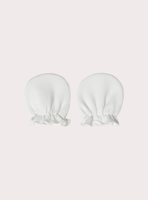 White Newborn Hat & Mittens Set