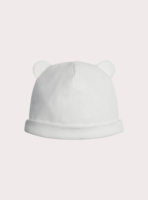 White Newborn Hat & Mittens Set