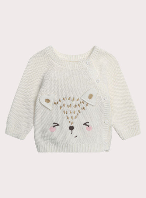 Newborn White Cotton Rich Jumper