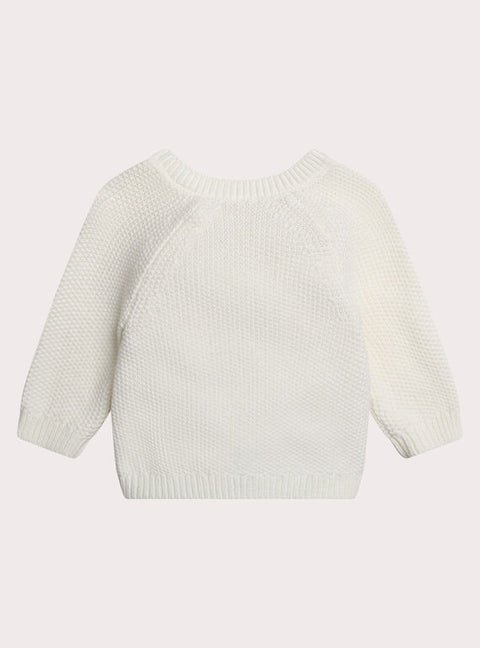 Newborn White Cotton Rich Jumper