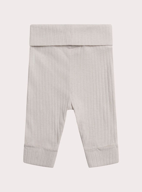 Newborn Beige Ribbed Cotton Leggings