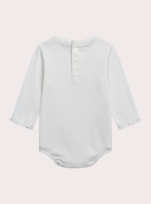 Newborn White Cotton Bodysuit