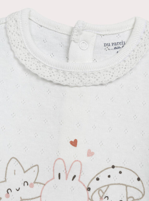 Newborn White Cotton Bodysuit