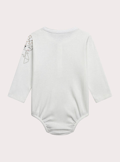 Newborn White Cotton Bodysuit