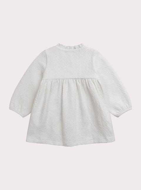 Newborn Printed White Cotton Dress With Matching Pink Leggings