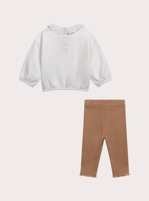 Printed Cotton Sweatshirt With Matching Leggings