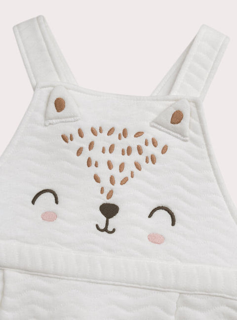 Newborn Striped Cotton Bodysuit With Dungarees
