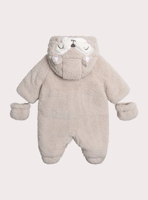 Brown Faux Sheepskin All In One