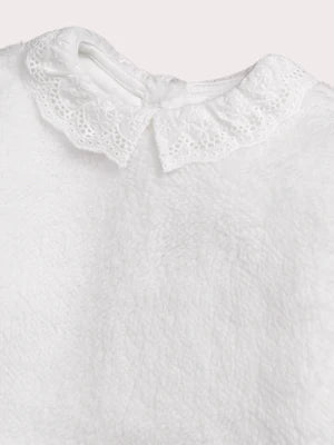Newborn White Jersey Lined Soft Boa Top & Leggings