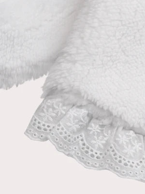 Newborn White Jersey Lined Soft Boa Top & Leggings