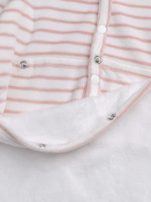 White Newborn Velour Sleepsuit With Rabbit Applique
